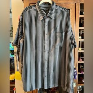 Synrgy short sleeve casual dress shirt XL grey/black